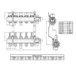 Группа коллекторная с расходомерами 5 отводов 1¼"в/в x ¾"ек Valtec VTc.596.EMNX.0705