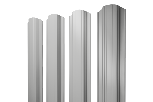 Штакетник Прямоугольный фигурный 0,45 PE RAL 9006бело-алюминиевый