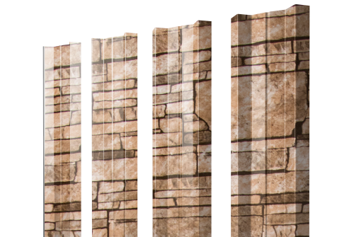 Штакетник М-образный А с прямым резом 0,45 Print Elite Sand Stone TwinColor