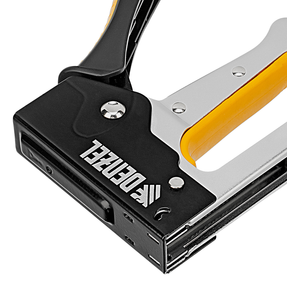 Степлер металлический, скобы в комплекте, 2К рукоятка, тип 53, 6-10 мм Denzel