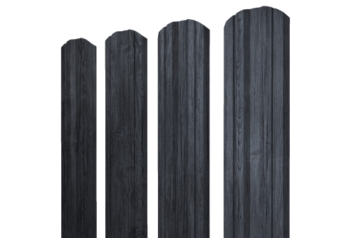 Штакетник Twin фигурный 0,45 Print Premium Grey Wood TwinColor