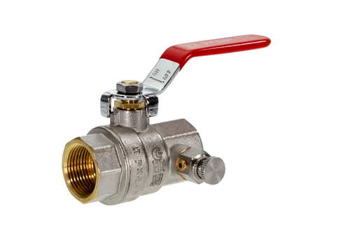 Ридан BVR-DR 065B8318RG — Кран шаровой ГОСТ59553-2021 PN40 DN25 с внутренней резьбой и спускным элементом; Т -20 °С...+110 °С; материал корпуса латунь