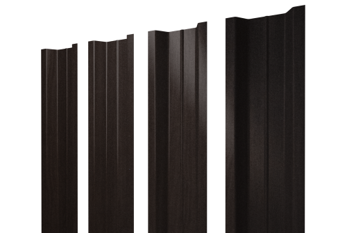 Штакетник П-образный В с прямым резом 0,45 Print Elite Coffee Wood Blesk TwinColor