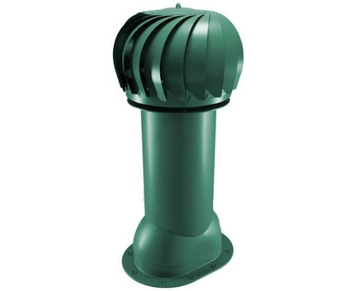 Роторная вентиляция для готовой мягкой и фальцевой кровли d110мм, h-550мм утепленная, зеленый мох RAL 6005