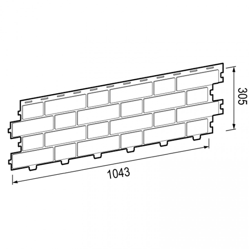 Панель фасадная ТехноНиколь Формлайт Кирпич серо-бежевый 1140х350 мм (0,318 м2), 16 шт/упак