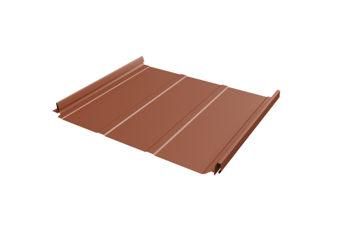 Кликфальц Pro Line Grand Line 0,5 Satin с пленкой на замках RAL 8004 терракота