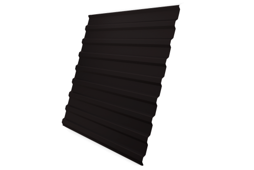 Профнастил C20B Grand Line 0,5 GreenCoat Pural BT RR 32 темно-коричневый (RAL 8019 серо-коричневый)