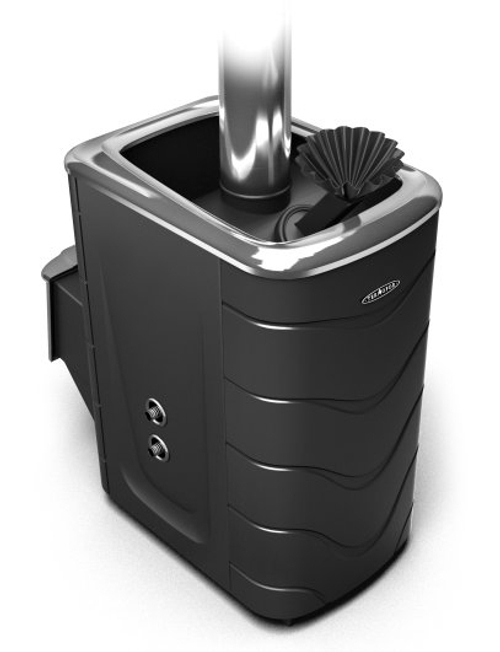 Печь для бани ТМФ Гейзер 2014 Inox нерж.дверца закр.каменка т/обменник антрацит