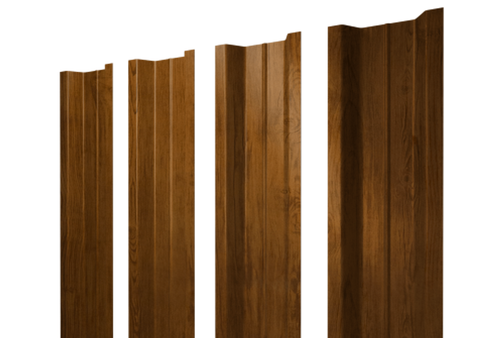 Штакетник П-образный В с прямым резом 0,45 Print Elite Golden Wood TwinColor