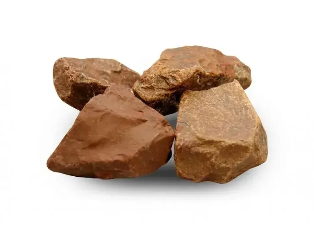 Камень для бани Яшма сургучная окатанная, 10 кг, ведро/коробка