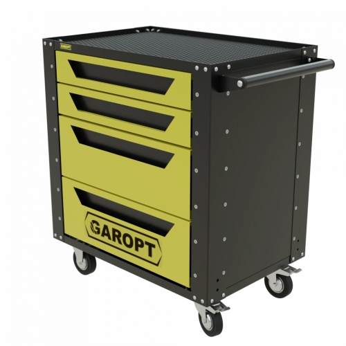Gt4.yell Тележка инструментальная Garopt 4 ящика ЖЕЛТАЯ, Серия "Low-cost"