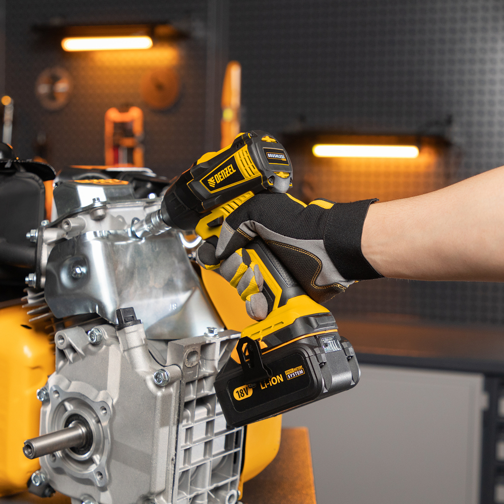 Гайковерт ударный аккумуляторный бесщет CIW-IB-300, Li-ion, 18В, 300Нм Denzel