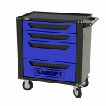 GTS4.blue Тележка инструментальная Garopt 4 ящиков СИНЯЯ, центральный замок, увеличенные колеса, доводчики, GAROPT Серия "Standart"
