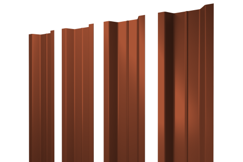 Штакетник П-образный В с прямым резом 0,45 Drap RAL 8004 терракота