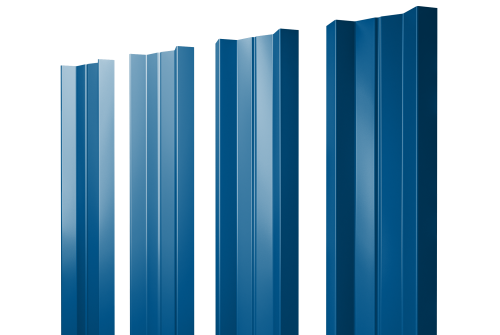 Штакетник М-образный А с прямым резом 0,5 PE RAL 5005 сигнальный синий