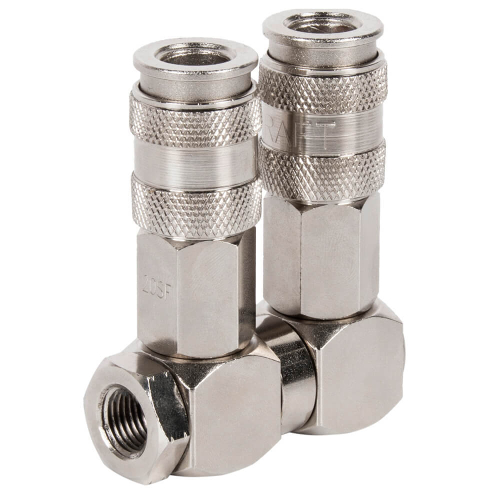 WDK-83RL Разветвитель пневматический с вращающимися соединениями, вход с резьбой 1/4" (F), 2 выхода