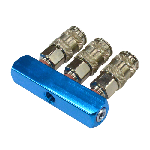 WDK-83MT Распределитель пневматический, 3 быстроразъемных EU соединения, 3 входа с резьбой 1/4"