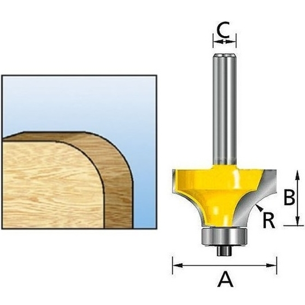 Кромочная калевочная фреза 3.2R, 19х9.5, S8, 2T Makita D-68454