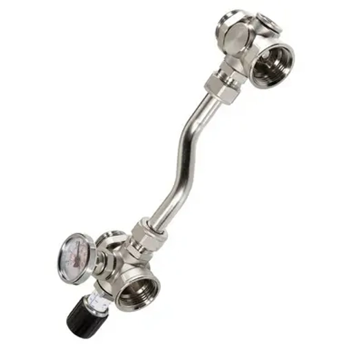 Байпас проходной с перепускным клапаном и термометром 1"в x 1"в Valtec VT.0667T.0.0