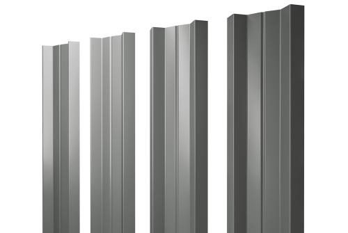 Штакетник М-образный А с прямым резом 0,45 PE RAL 7005 мышино-серый