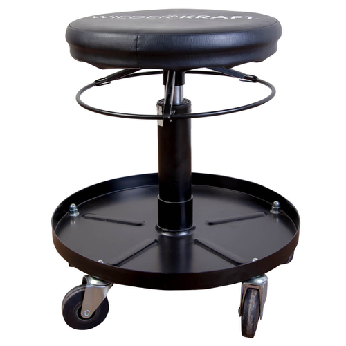 WDK-86020  Табурет ремонтный круглый. Микролифт с ходом 120мм, инструментальная полка, колесики.