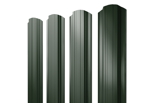 Штакетник Прямоугольный фигурный 0,5 GreenCoat Pural BT RR 11 темно-зеленый (RAL 6020 хромовая зелень)