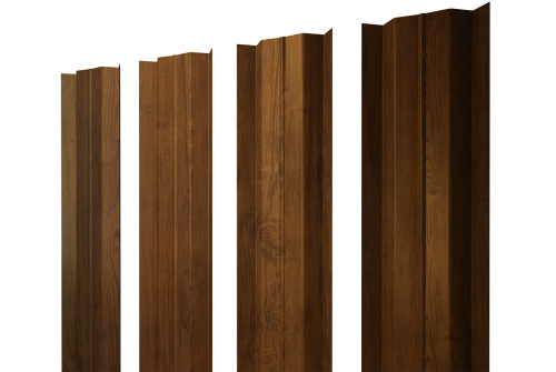 Штакетник М-образный В с прямым резом 0,45 Print Elite Golden Wood TwinColor