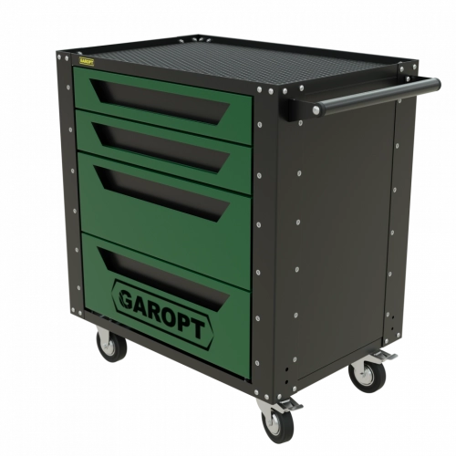 Gt4.green Тележка инструментальная Garopt 4 ящика ЗЕЛЕНАЯ, Серия "Low-cost"