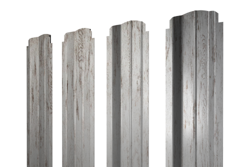 Штакетник П-образный B фигурный 0,45 Print Elite Snow Wood TwinColor