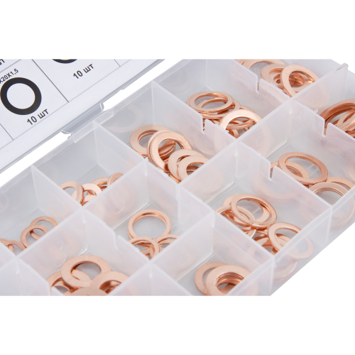 WDK-214067 Набор медных шайб, 15 типоразмера, 150 шт.