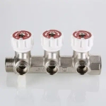 Коллектор регулирующий проходной 3 отвода ¾"в/н x ½"к Valtec VTc.570.N.0503