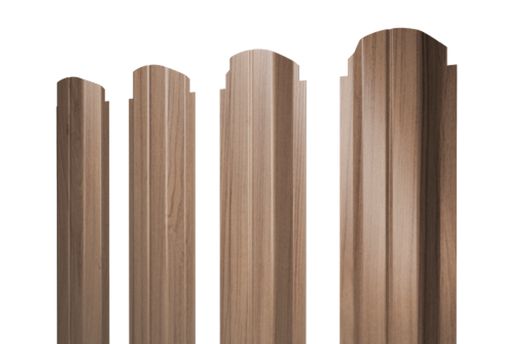 Штакетник П-образный А фигурный 0,45 Print Elite Honey Wood TwinColor