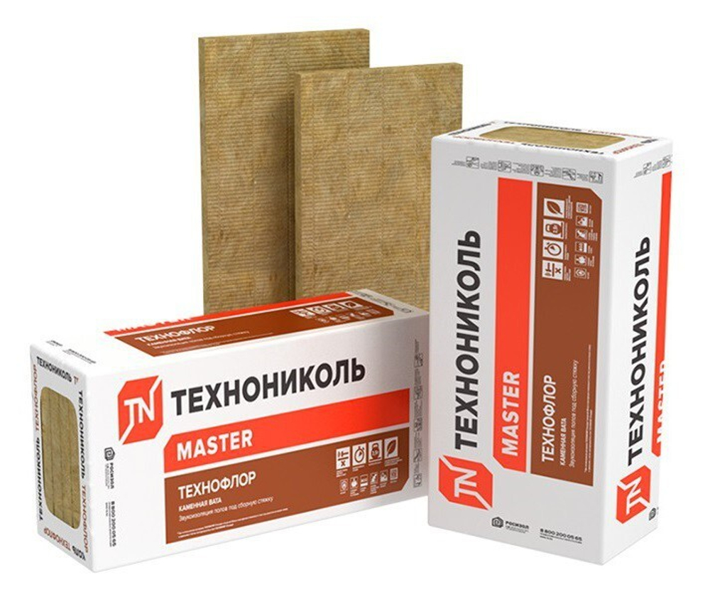Минеральная вата ТехноФлор СТАНДАРТ 110 кг/м3 1200х600х30 мм, 8 шт/упак