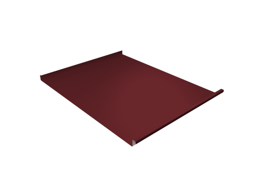 Фальц двойной стоячий Grand Line 0,5 Satin Matt TX с пленкой на замках RAL 3005 красное вино