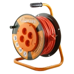 Удлинитель силовой на катушке GLANZEN 4 гн. ПВС 2х1,5 арт. EB-50-006