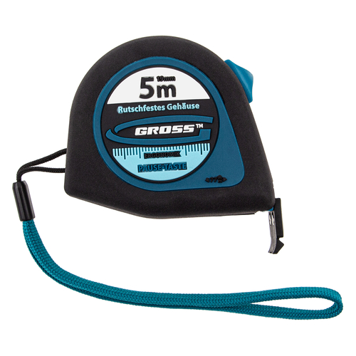 Рулетка "Ergonomisch",5 м x 19 мм,магнитный обрезиненный зацеп Gross