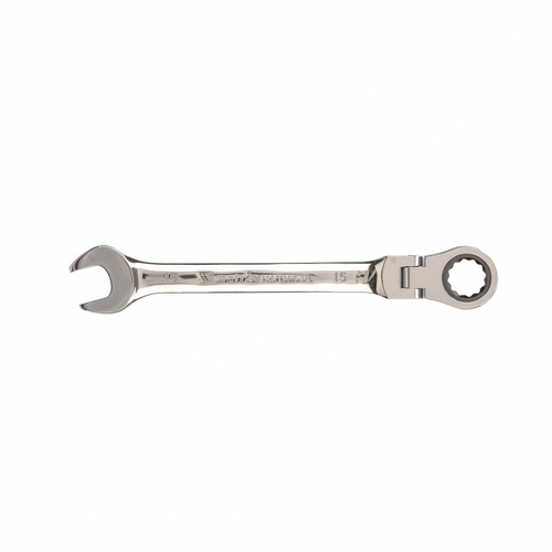 Ключ комбинированный трещоточный, 15 мм, CrV, шарнирный, зеркальный хром Matrix