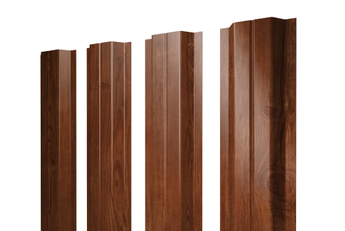 Штакетник П-образный A с прямым резом 0,45 Print Elite Rowan TwinColor