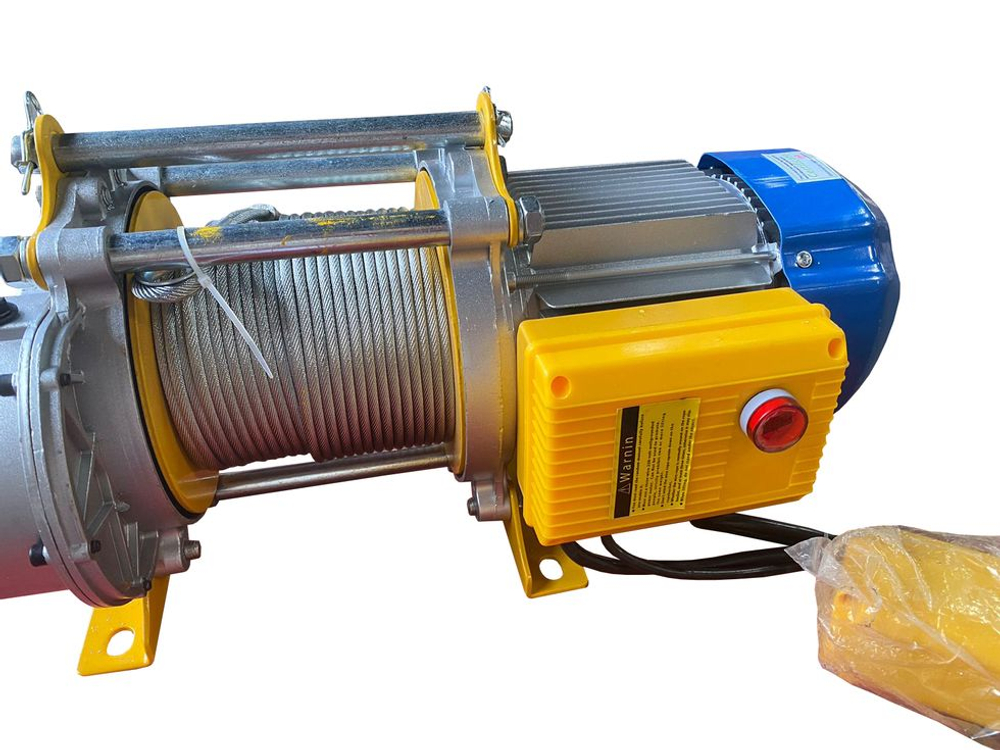 Лебедка электрическая 500/1000кг 50/25м с канатом 220В алюминиевый корпус TOR KCD (TSA)
