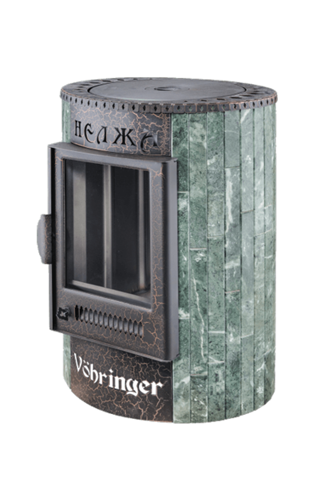 Отопительно-варочная печь &quot;Нелжа&quot; в каменной облицовке