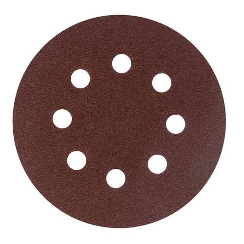 Круг абразивный на ворсовой подложке под "липучку", перфорированный, P 80, 125 мм, 5 шт Сибртех