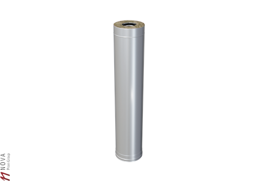 Дымоход Феррум утепленный нержавеющий (430/0,8мм)/оцинкованный ф130/200 L=1м по воде