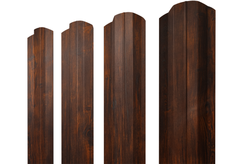 Штакетник М-образный B фигурный 0,45 Print Elite Chestnut Wood TwinColor