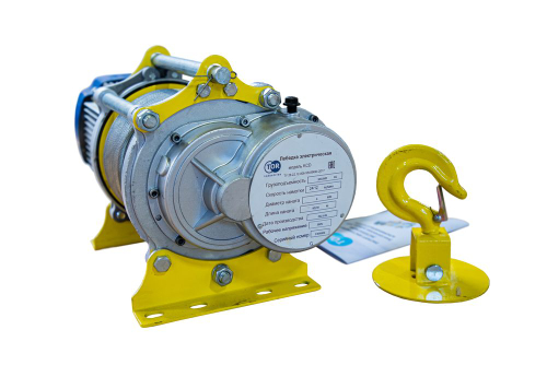 Лебедка электрическая 300/600кг 60/30м с канатом 380В 24м/мин алюминиевый корпус TOR KCD (TSA)