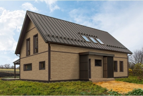 Кликфальц Grand Line 0,5 Satin Matt с пленкой на замках RAL 8017 шоколад