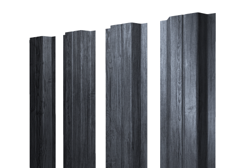Штакетник П-образный A с прямым резом 0,45 Print Premium Grey Wood TwinColor