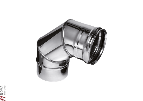 Колено Феррум угол 90°, нержавеющее (304/0,8мм), ф115
