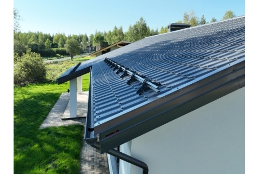 Металлочерепица классик 0,5 Satin RAL 7024 мокрый асфальт