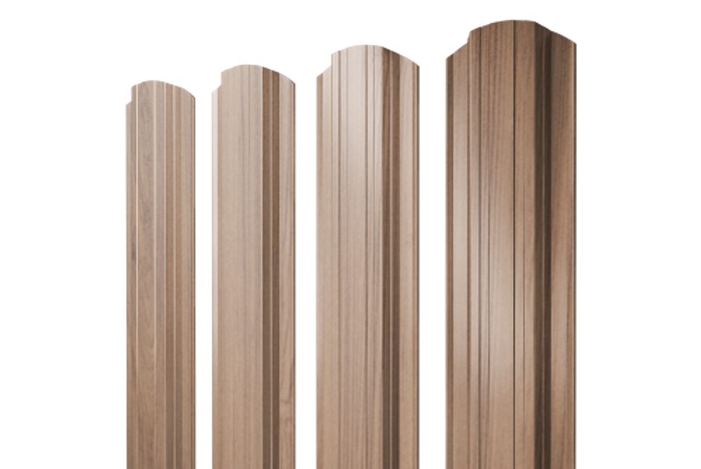 Штакетник Прямоугольный фигурный 0,45 Print Elite Honey Wood TwinColor