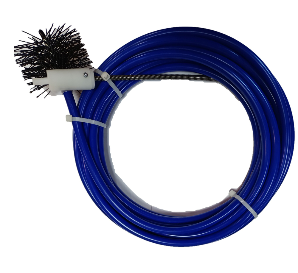 Устройство для удаления засоров в дымоходах спираль 3 в 1 в виниловой оплетке 7,6 метра